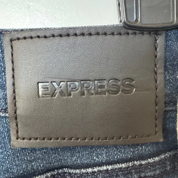Express Dark Blue Straight Leg Jeans - Picture 4 of 5